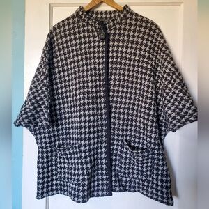 Women's Houndstooth 100% Wool Cardigan🖤🤍